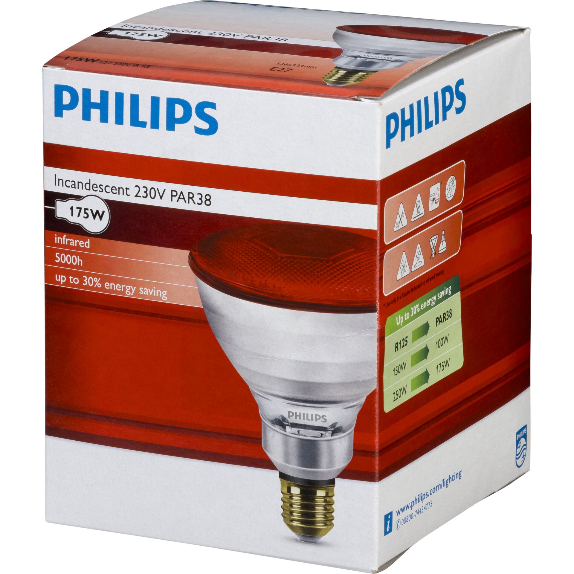 Philips Infrarotlampe PAR38 IR 175W E27 230 Red