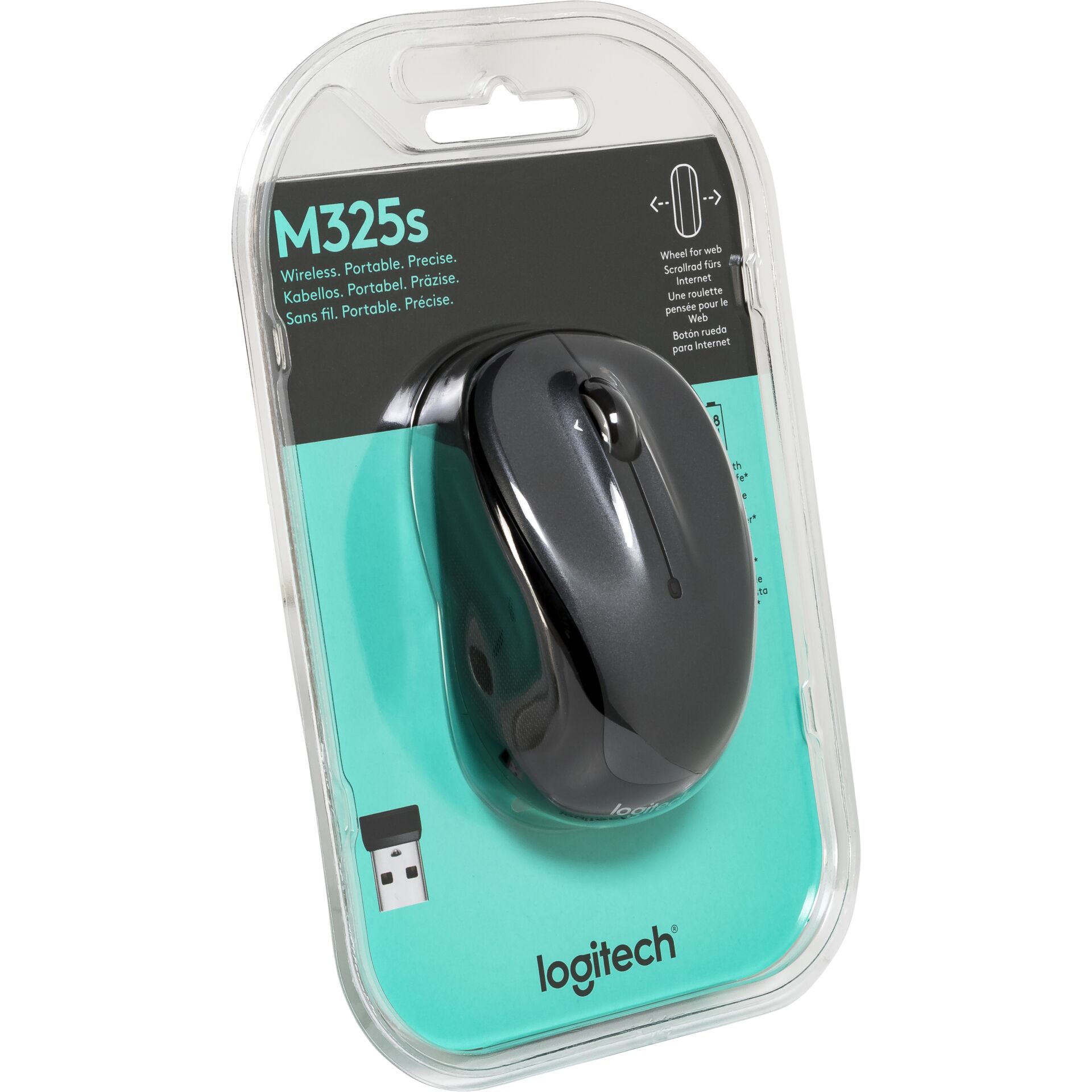 Logitech M325s Wireless Mouse Dark Silver dunkelgrau/schwarz Maus