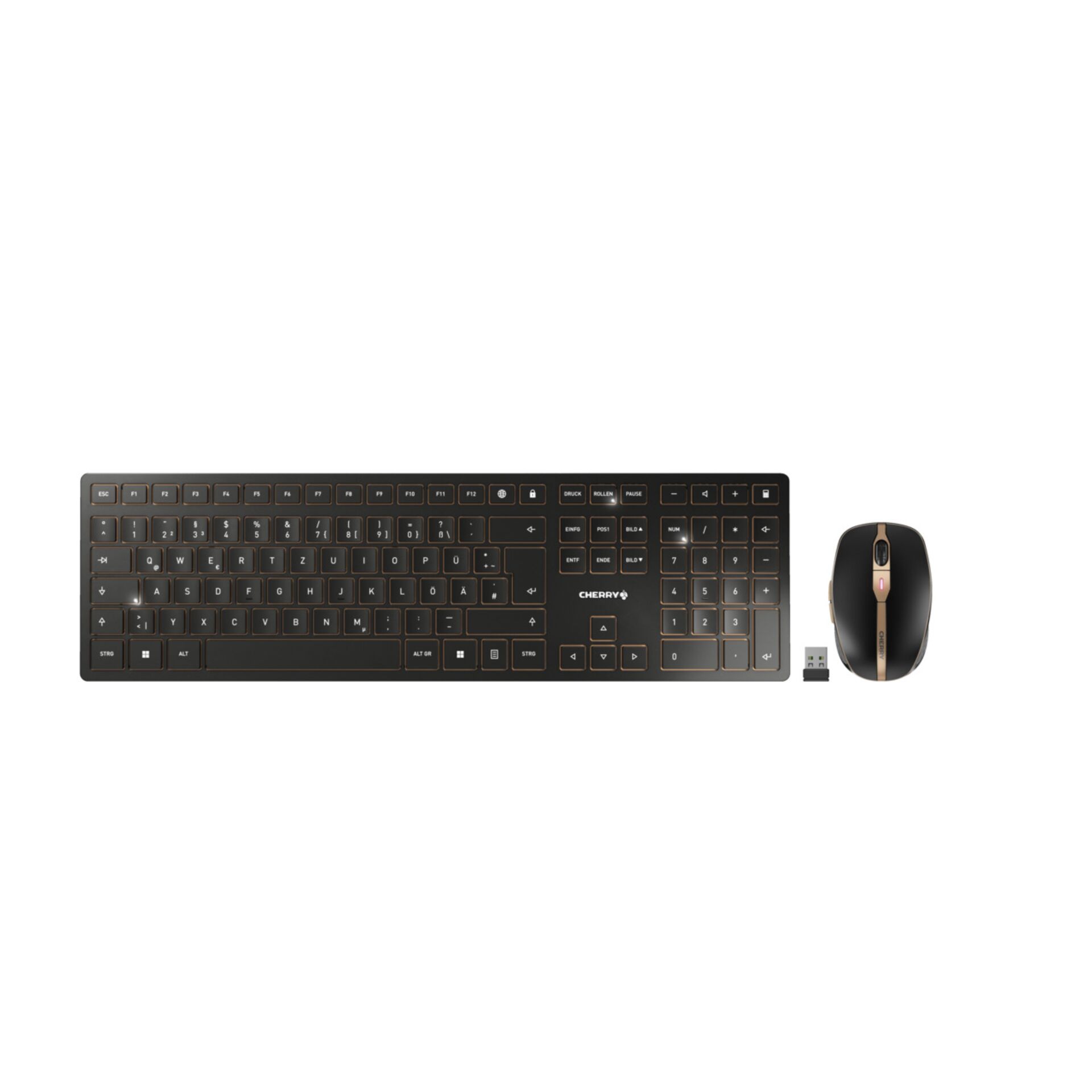 Cherry DW 9100 Slim schwarz/bronze, Layout: DE, Tastatur 