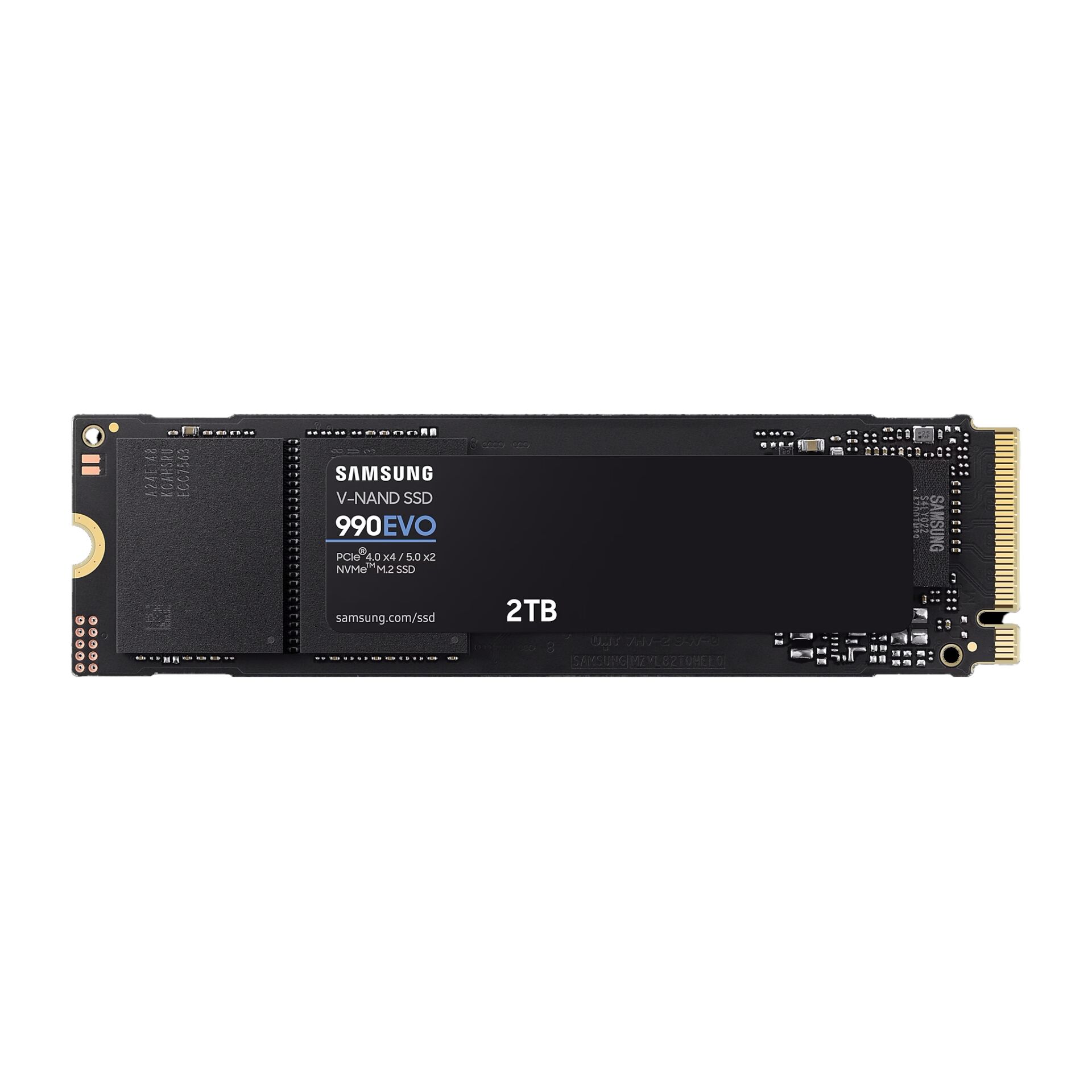 2.0 TB SSD Samsung SSD 990 EVO, M.2/M-Key (PCIe 4.0 x4 oder PCIe 5.0 x2), lesen: 5000MB/s, schreiben: 4200MB/s
