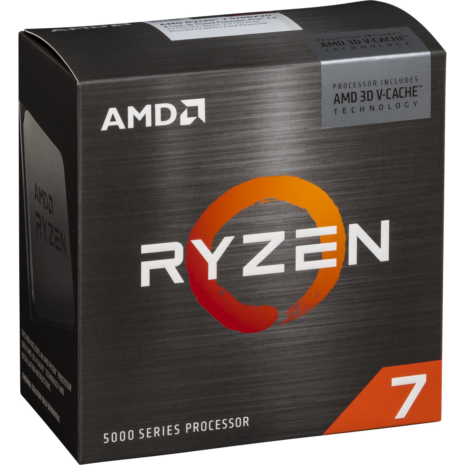 AMD Ryzen 7 5700X3D, 8C/16T, 3.00-4.10GHz, boxed ohne Kühler, Sockel AMD AM4 (PGA1331), Vermeer-X CPU