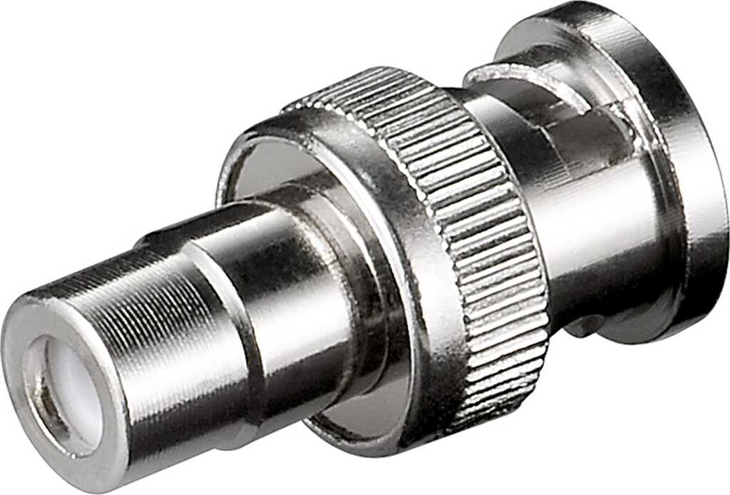Goobay BNC-Stecker > Cinchkupplung, 50 Ohm, Metallgehäuse, RG58/U-Kabel, silber