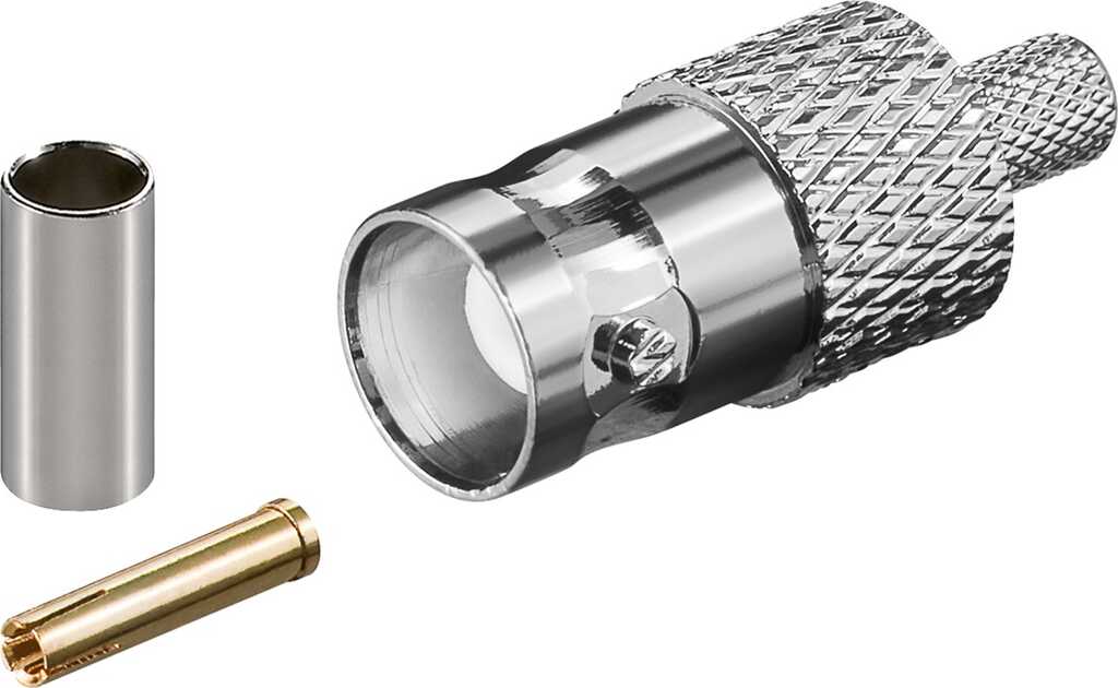 Goobay BNC-Crimpkupplung für RG58-/U-Kabel, mit vergoldetem Pin
