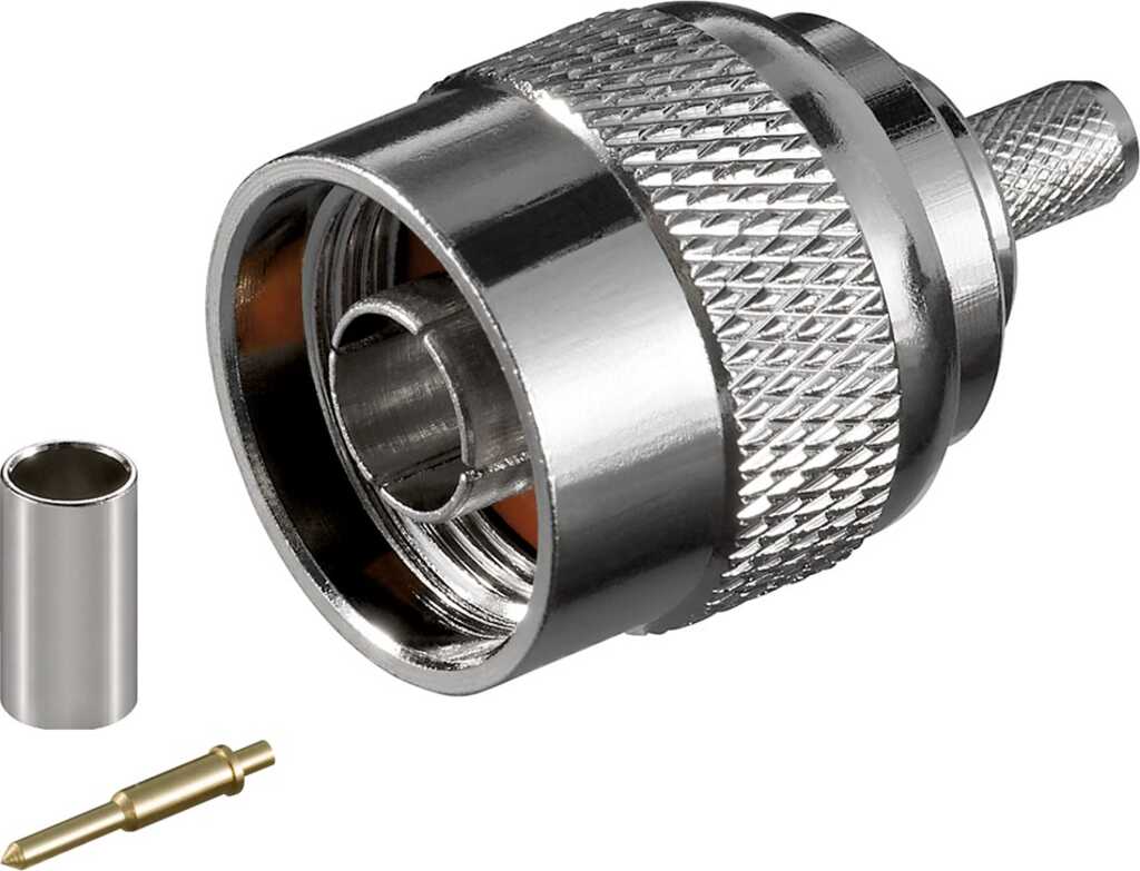 Goobay N-Stecker Crimp  5,2 mm mit vergoldetem Kontakt, für RG 58-Kabel