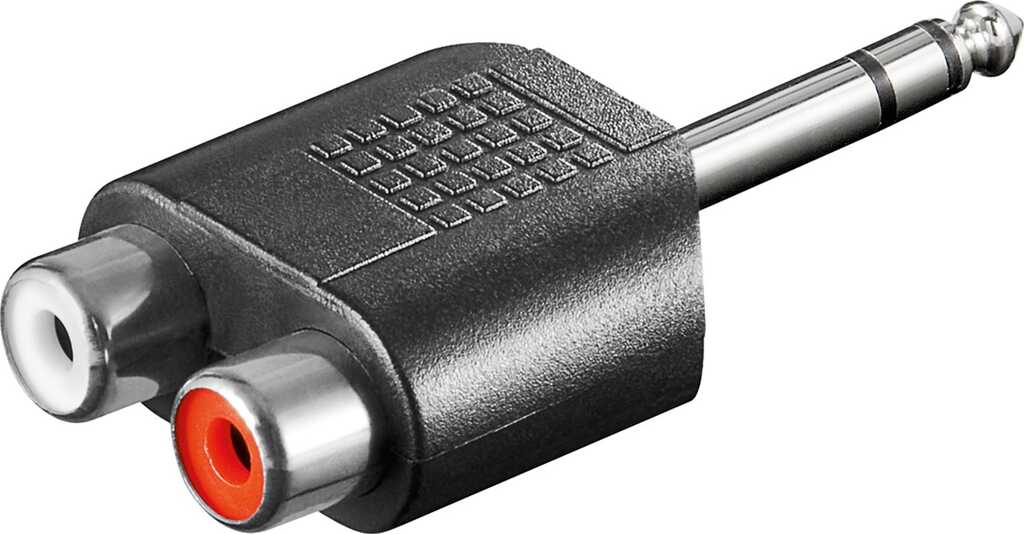 Goobay Cinch Adapter, stereo Buchse zu AUX Klinke 6,35 mm Stecker 1x 6,35-mm-Klinkenstecker (3-polig,