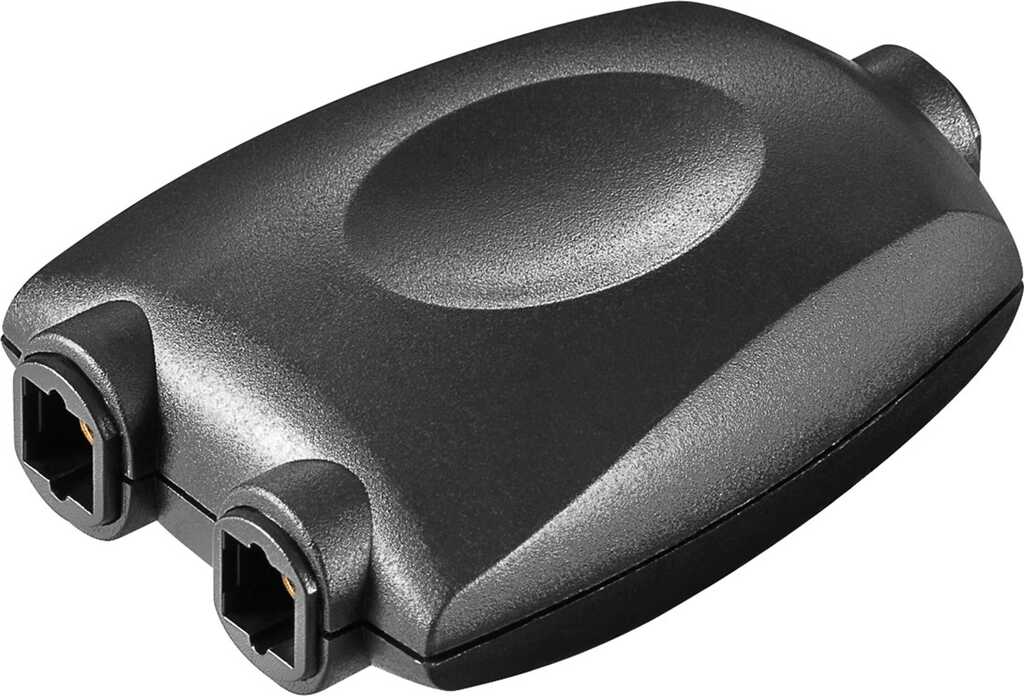 Goobay TOSLINK Digital Audio-Splitter 1 auf 2, schwarz Toslink-Kupplung > 2x Toslink-Kupplung