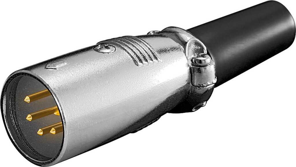 Goobay Mikrofonstecker, XLR-Stecker (5-Pin) mit vergoldeten Kontakten und geschraubter Zugentlastung