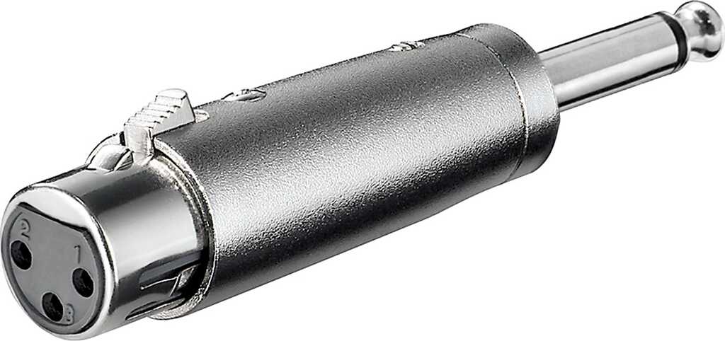 Goobay XLR-Adapter, AUX-Klinke 6,35 mm, Mono-Stecker zu XLR-Buchse 1x XLR-Buchse (3-polig) > 1x 6,35-mm-Klinkenstecker