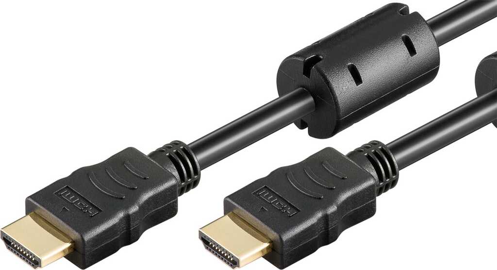 1,5m High-Speed 1.4 HDMI-Kabel stecker/ stecker mit Ethernet, Ferrite für 4k/30Hz schwarz goobay