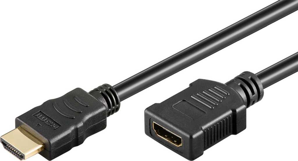 5m High-Speed 1.4 HDMI-Verlängerungskabel stecker/ buchse mit Ethernet für 4k/30Hz schwarz goobay