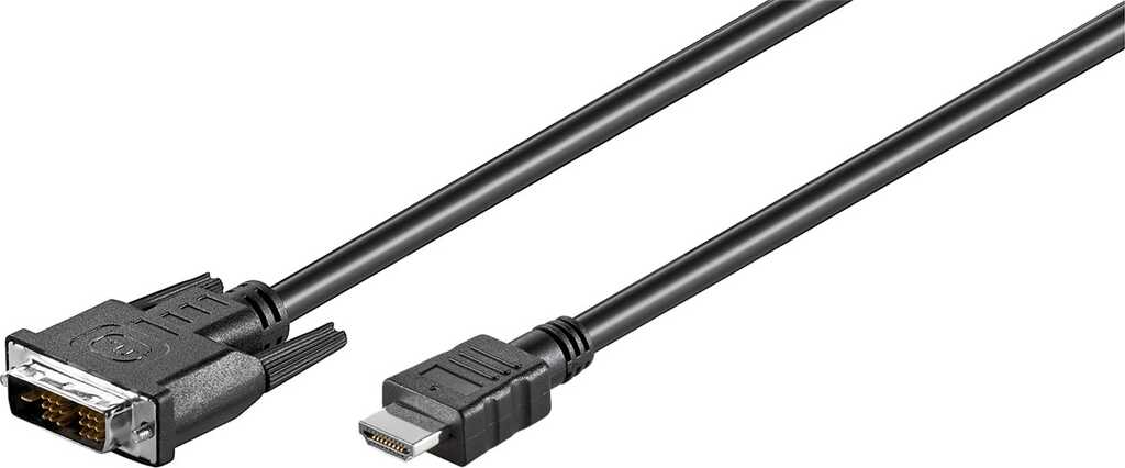 2m Kabel DVI Stecker > HDMI Stecker vernickelt goobay 