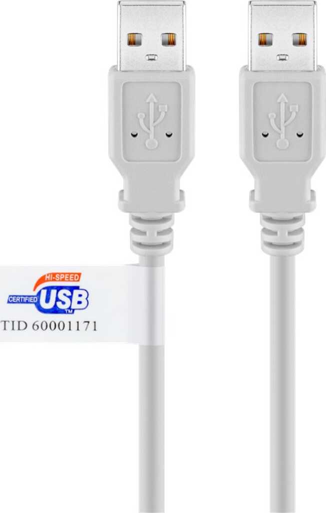 Goobay USB 2.0 Hi-Speed-Kabel mit USB-Zertifikat, Grau, 5m