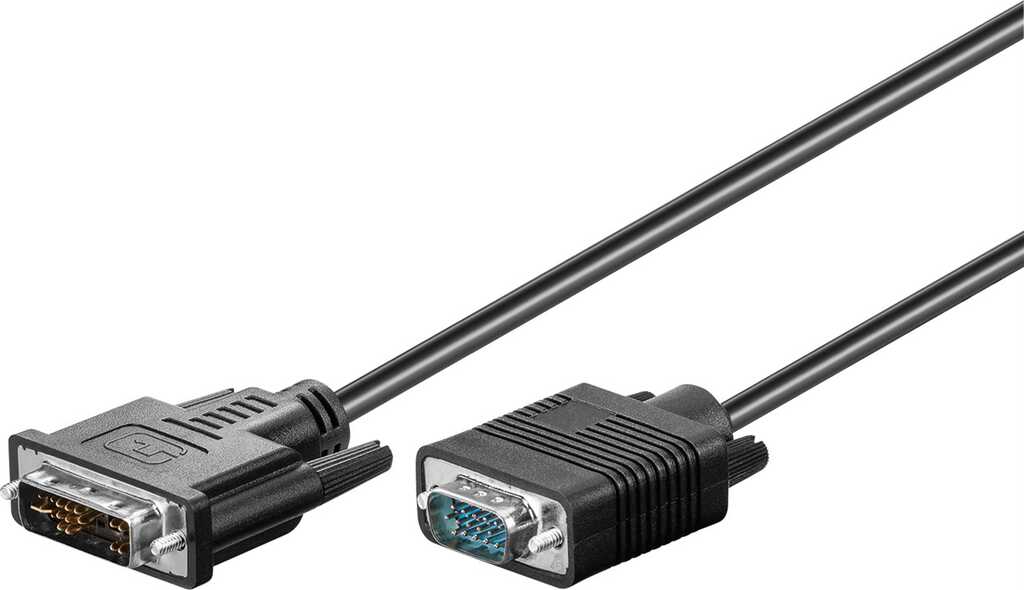 1m Kabel DVI-I Stecker > VGA Stecker vernickelt goobay
