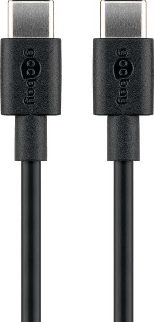 2m USB 2.0-Kabel, Typ-C auf Typ-C stecker/ stecker (0,48 Gbit/s/ 3A) goobay, schwarz
