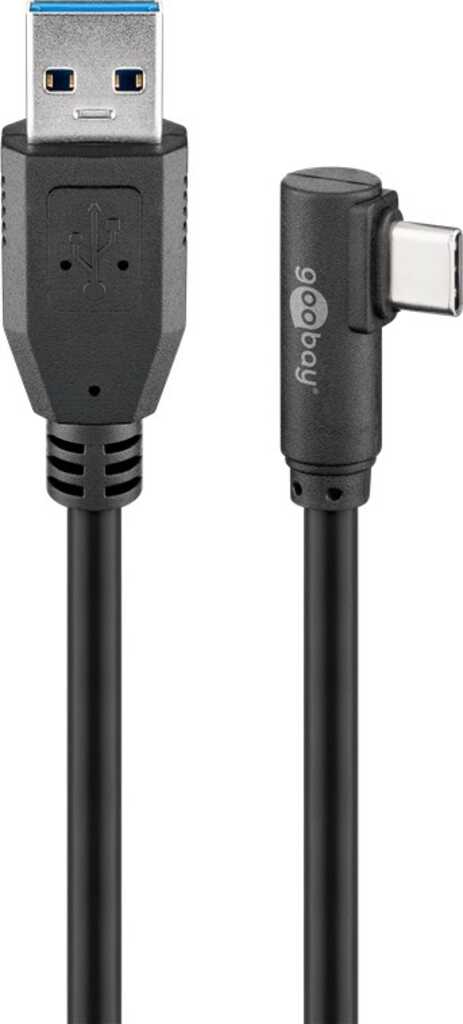 0,5m USB-C auf USB A 3.0 Kabel 90° Kabel, schwarz USB 3.0-Stecker (Typ A) > USB-C-Stecker