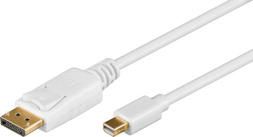 1m Mini DisplayPort-Kabel > DisplayPort 1.2 stecker/ stecker für 4K/60 Hz, goobay, weiss