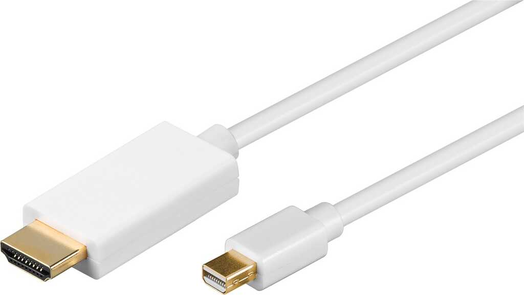 2m Mini DisplayPort-Kabel 1.2 > HDMI stecker/ stecker für 4k/30Hz weiß goobay
