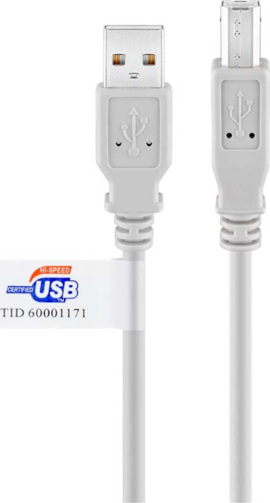 Goobay 60832 USB Kabel 3 m USB 2.0 USB A USB B Grau