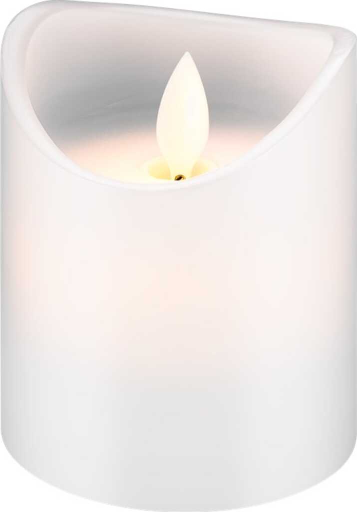 LED Echtwachs Kerze weiss, 7,5x10 cm Wunderschöne und sichere Lichtlösung für viele Bereiche