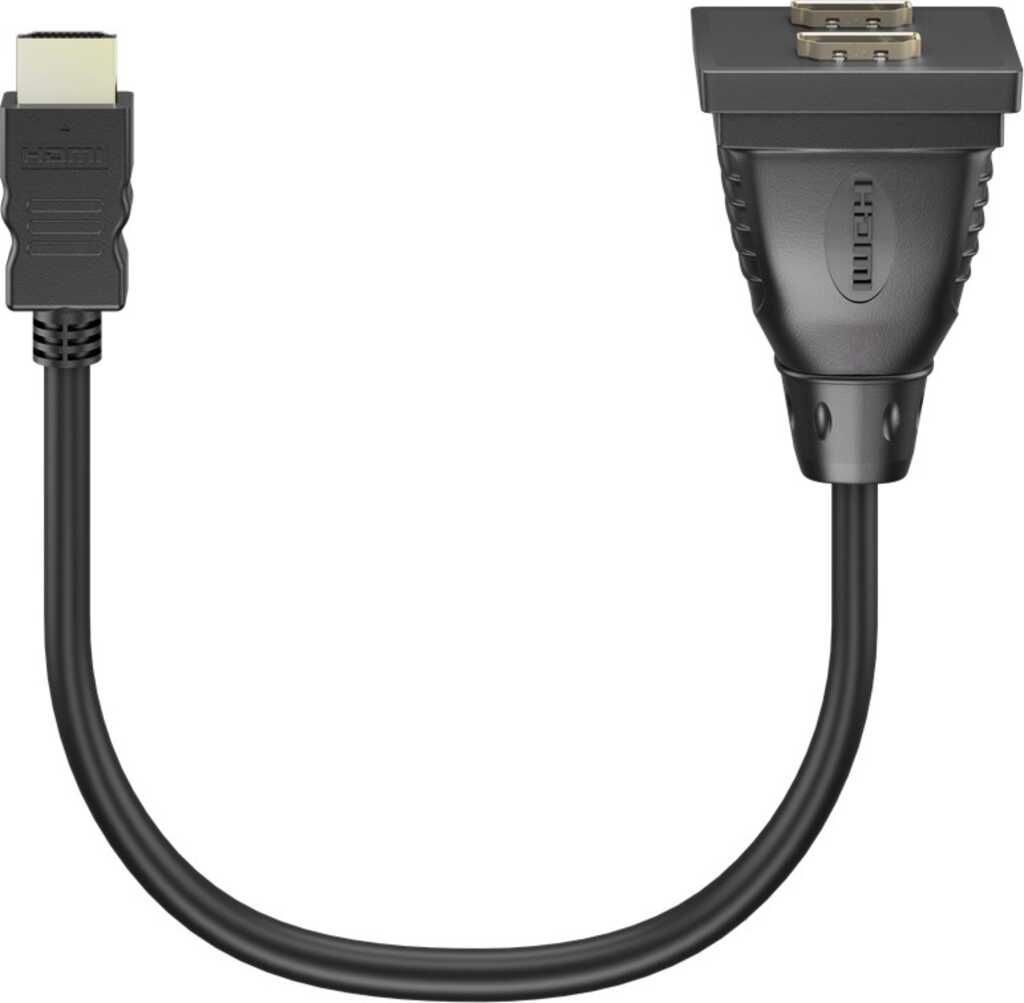 Goobay HDMI M / 2x HDMI F, SB HDMI-Kabel 0,2 m HDMI Typ A (Standard) 2 x HDMI Type A (Standard) Schwarz