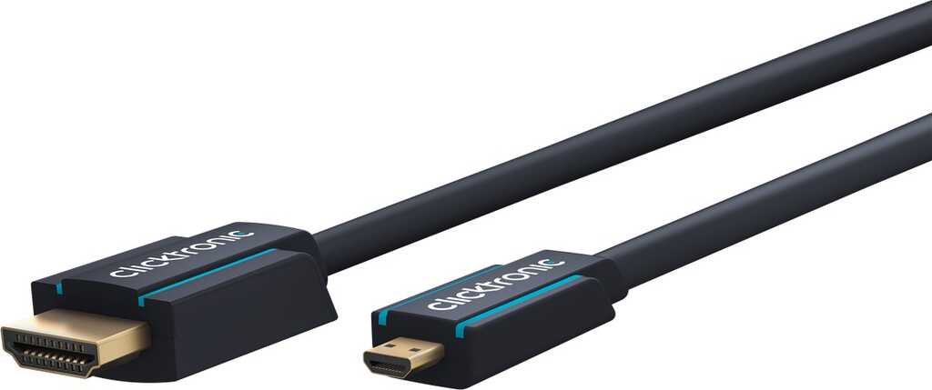 ClickTronic 2m Micro-HDMI Adapter HDMI-Kabel HDMI Typ D (Mikrofon) HDMI Typ A (Standard) Blau
