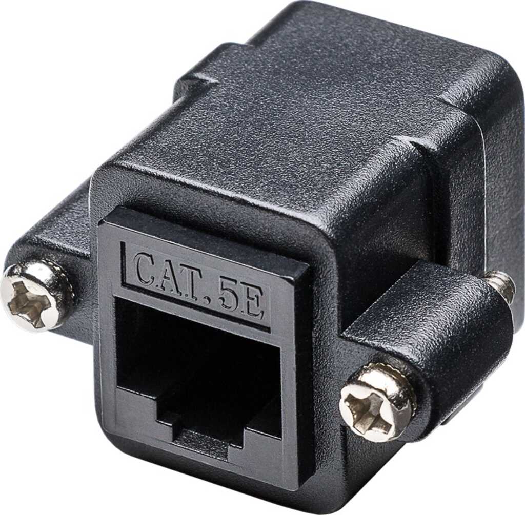 Modularkupplung/Verbinder mit Montageflansch, RJ45, CAT 5e 