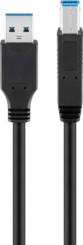 1,8m USB 3.0-Kabel, Typ-A auf Typ-B stecker/ stecker (5 Gbit/s) goobay, schwarz