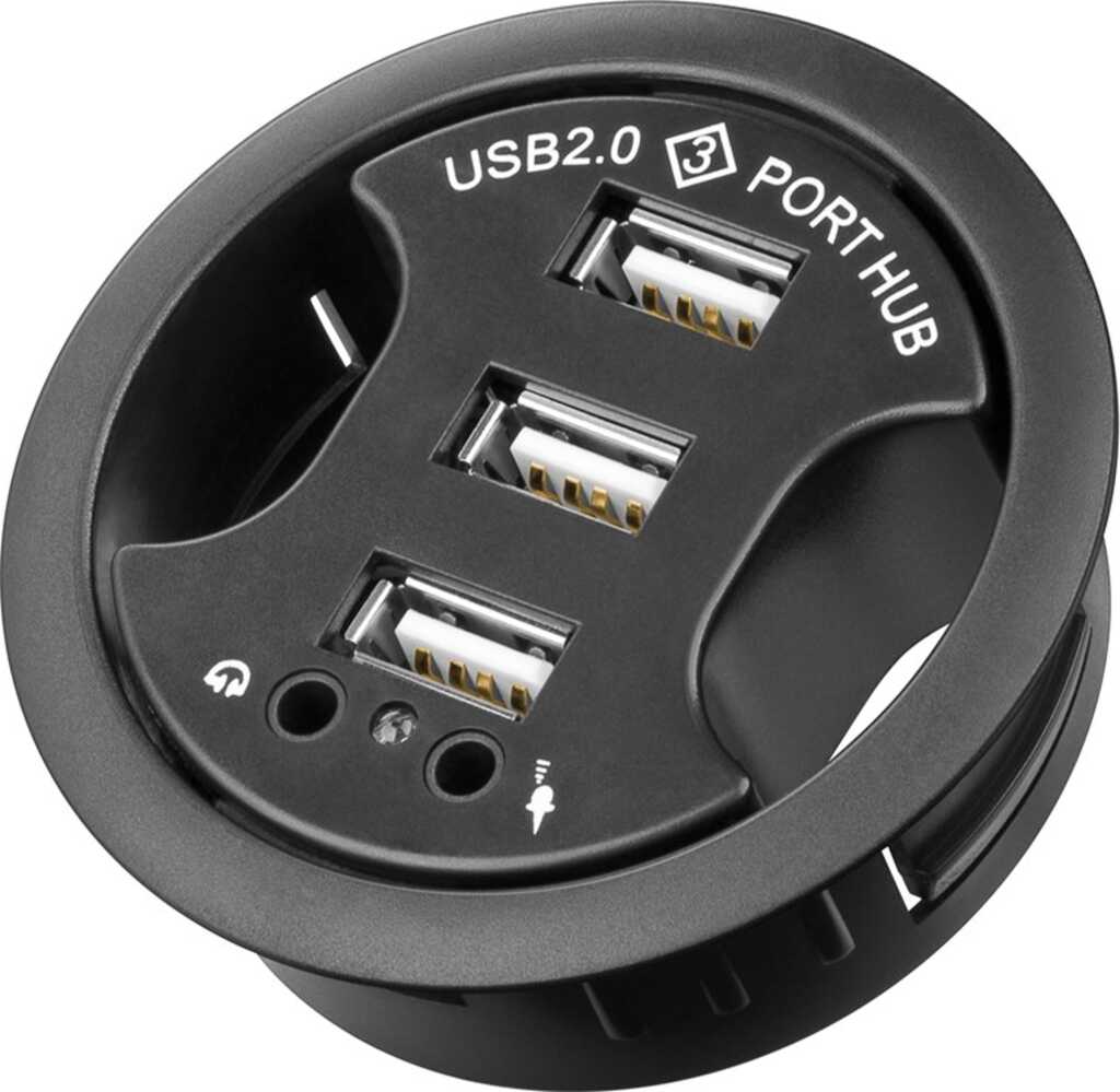 3-fach USB 2.0 Hi-Speed Einbau-HUB/ Verteiler + Audio 