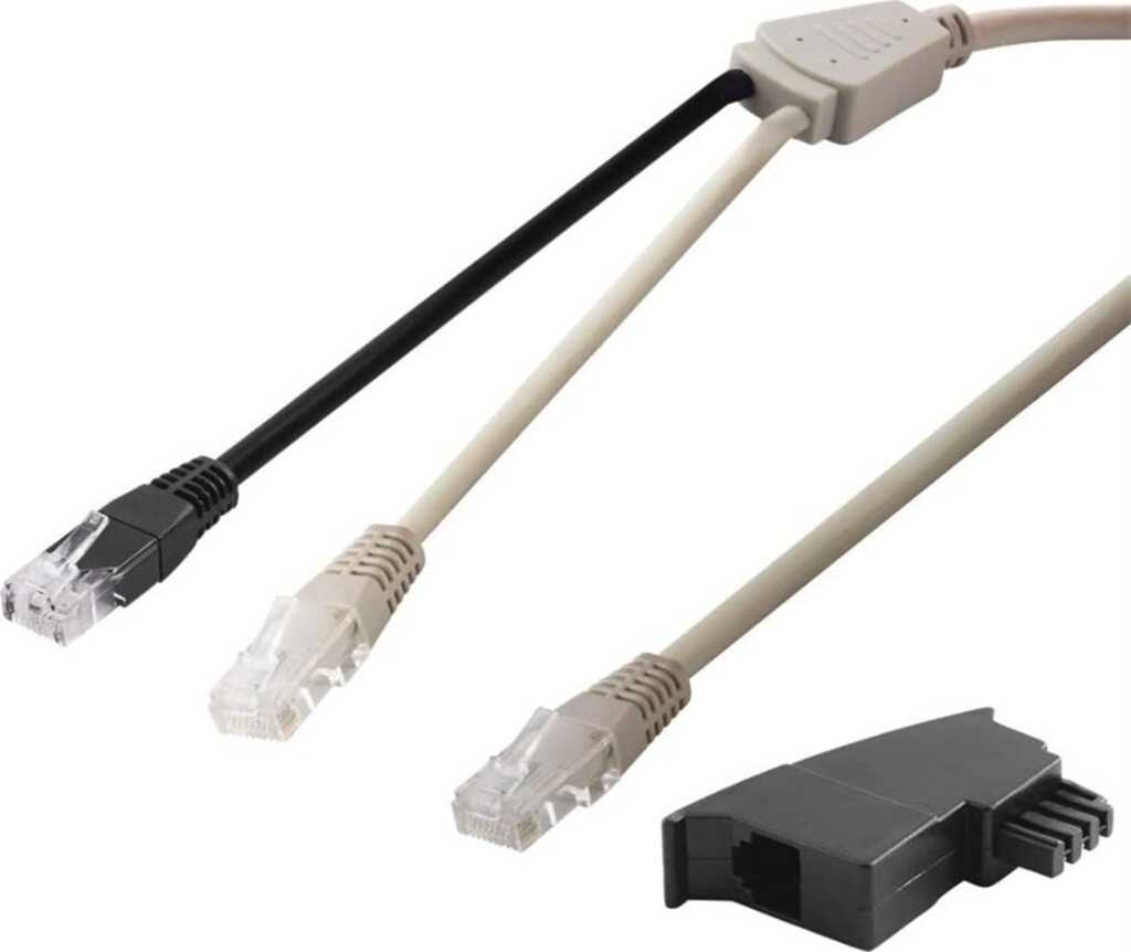 3m Anschlusskabelset speziell für DSL-Router Fritzbox TAE Adapter, 2x RJ45-Stecker > RJ45-Stecker (8P8C) , TAE-F