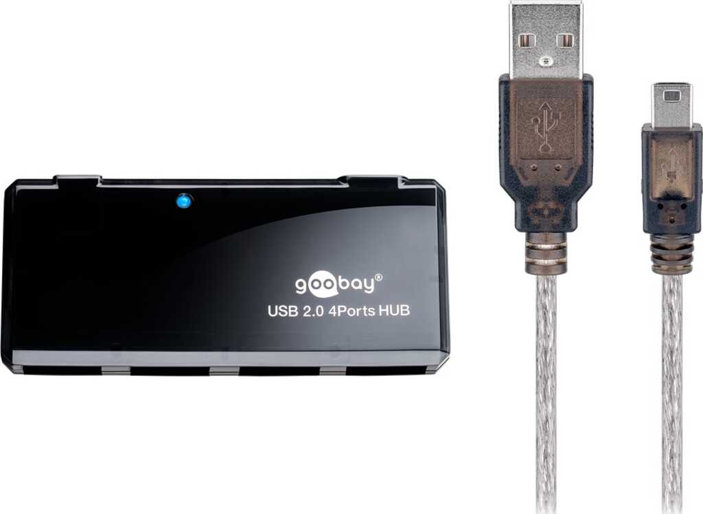 goobay USB 2.0 4-Port Hub schwarz 