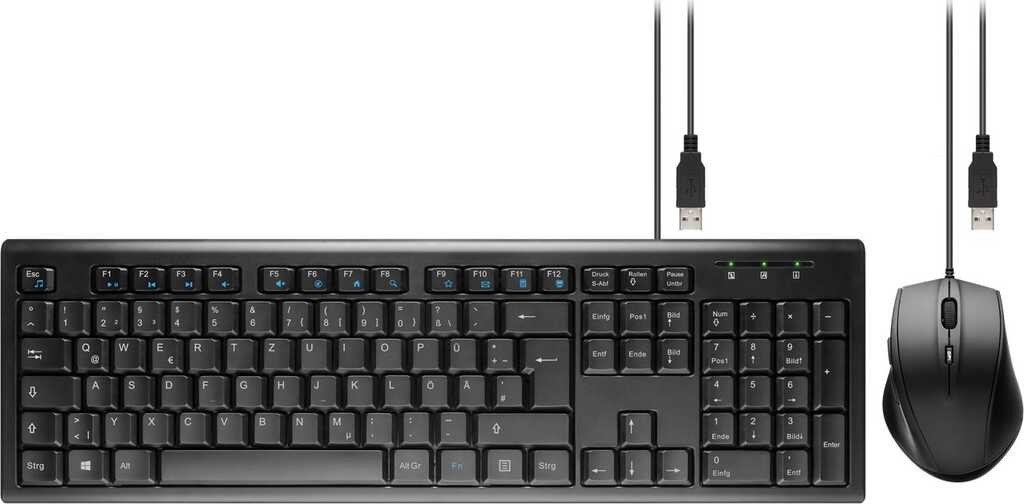 goobay 96493, USB, DE Layout, Tastatur-Maus-Kombination schwarz