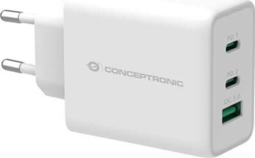 Conceptronic ALTHEA 3-Port 65W GaN USB-PD-Ladegerät, QC 3.0