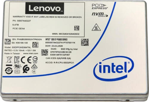 Lenovo 4XB7A17136 Internes Solid State Drive 2.5 12,8 TB PCI Express 4.0 TLC 3D NAND NVMe
