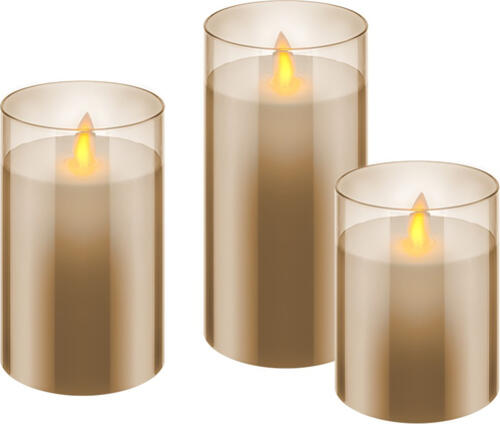 Goobay 3er-Set LED-Echtwachs-Kerzen im Glas wunderschöne und sichere Lichtlösung für viele Bereiche
