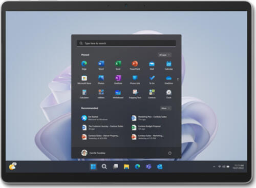 Microsoft Surface Pro 9 Tablet, i5-1245U 2C+8c/12T, 1.60-4.40GHz, 12MB+6.5MB Cache, 15-55W TDP , Codename Alder Lake-U15, 8GB RAM, Win 11 Pro