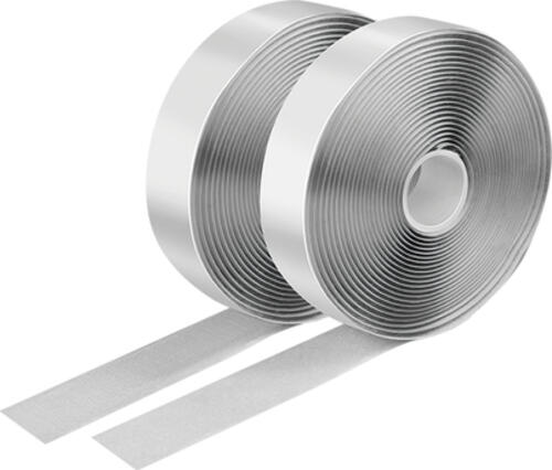 LogiLink Selbstklebendes Klettband-Set, weiß, 25 mm breit, Rolle, 5 m