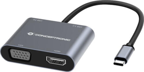 Conceptronic DONN16G Kabelgebunden USB 3.2 Gen 1 (3.1 Gen 1) Type-C Grau