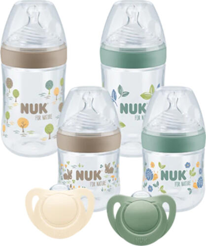 NUK Nature Perfect Babyflasche 150 ml Beige, Braun, Grün, Transparent 260 ml Polypropylen (PP)