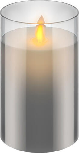 Goobay LED-Echtwachs-Kerze im Glas, 7,5 x 12,5 cm wunderschöne und sichere Lichtlösung für viele Bereiche