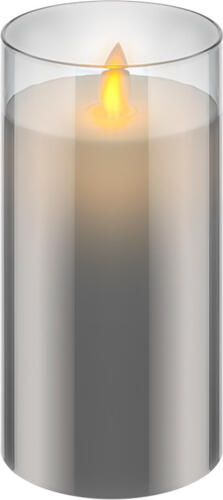 Goobay LED-Echtwachs-Kerze im Glas, 7,5 x 15 cm wunderschöne und sichere Lichtlösung für viele Bereiche