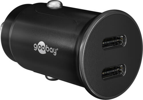 Goobay Dual-USB-C PD (Power Delivery) Auto-Schnellladegerät (30 W) 30 W (12/24 V)geeignet für Geräte