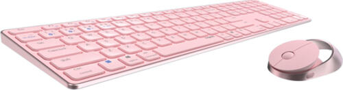Rapoo 9850M Tastatur Maus enthalten RF Wireless + Bluetooth QWERTZ Deutsch Pink