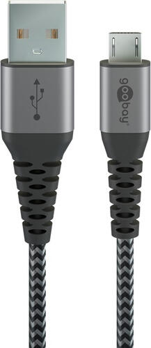 Goobay 49273 USB Kabel 0,5 m USB 2.0 Micro-USB B USB A Schwarz, Grau