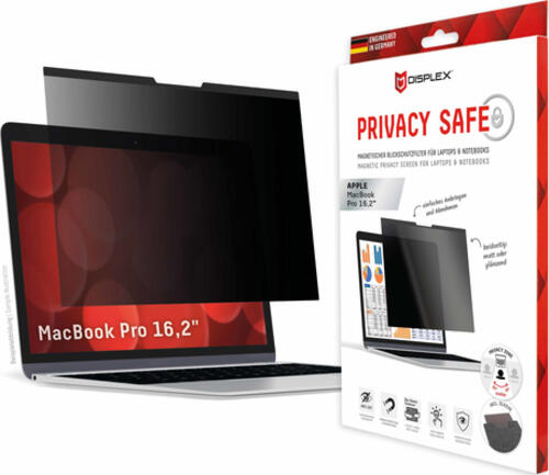 Displex PRIVACY SAFE Magnetischer 2-Wege Blickschutzfilter für MacBook Pro 16,2