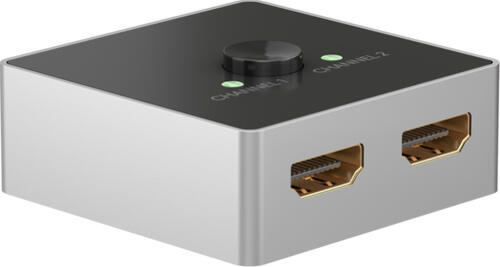 Goobay Manuelle HDMI-Umschaltbox 2 auf 1 (4K @ 60 Hz) zum Umschalten zwischen 2x HDMI-Geräten angeschlossen an 1x HDMI-Display