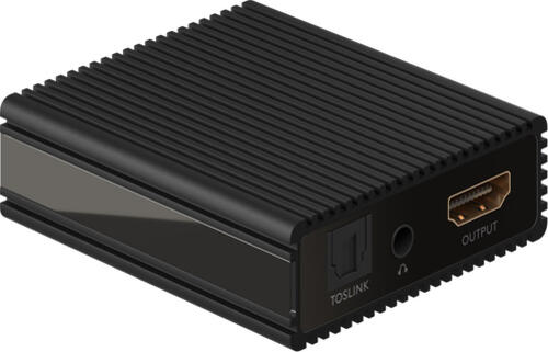 Goobay HDMI-Audio-Extractor 4K @ 60 Hz extrahiert die Audiosignale eines HDMI-Quellgeräts und überträgt sie auf ein Endgerät