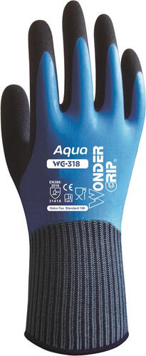 Wonder Grip WG-318 Werkstatthandschuhe Blau Latex, Nylon 1 Stück(e)