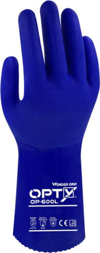 Wonder Grip OP-600L Werkstatthandschuhe Blau Baumwolle, Polyvinylchlorid (PVC) 1 Stück(e)