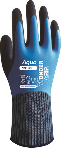 Wonder Grip WG-318 Werkstatthandschuhe Blau Latex, Nylon 12 Stück(e)