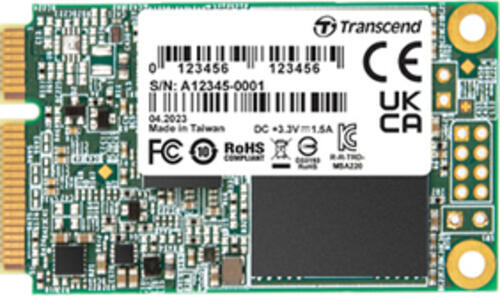 128 GB SSD Transcend MSA220S, mSATA 6Gb/s, lesen: 560MB/s, schreiben: 500MB/s SLC-Cached, TBW: 41TB